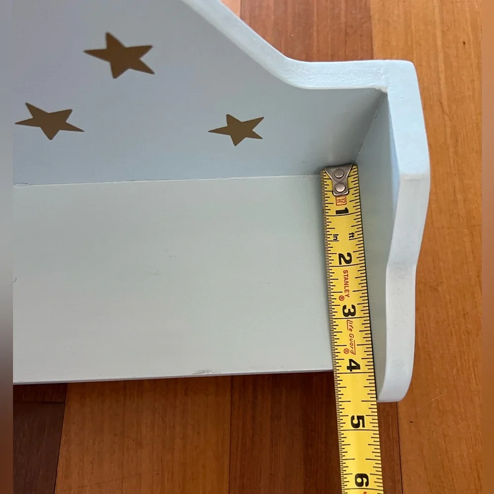Adorable wooden shelf w/ hangers for baby room